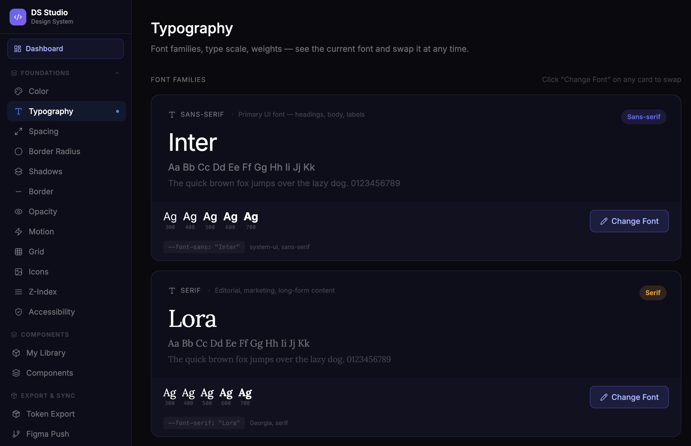 DS Studio — Typography foundations